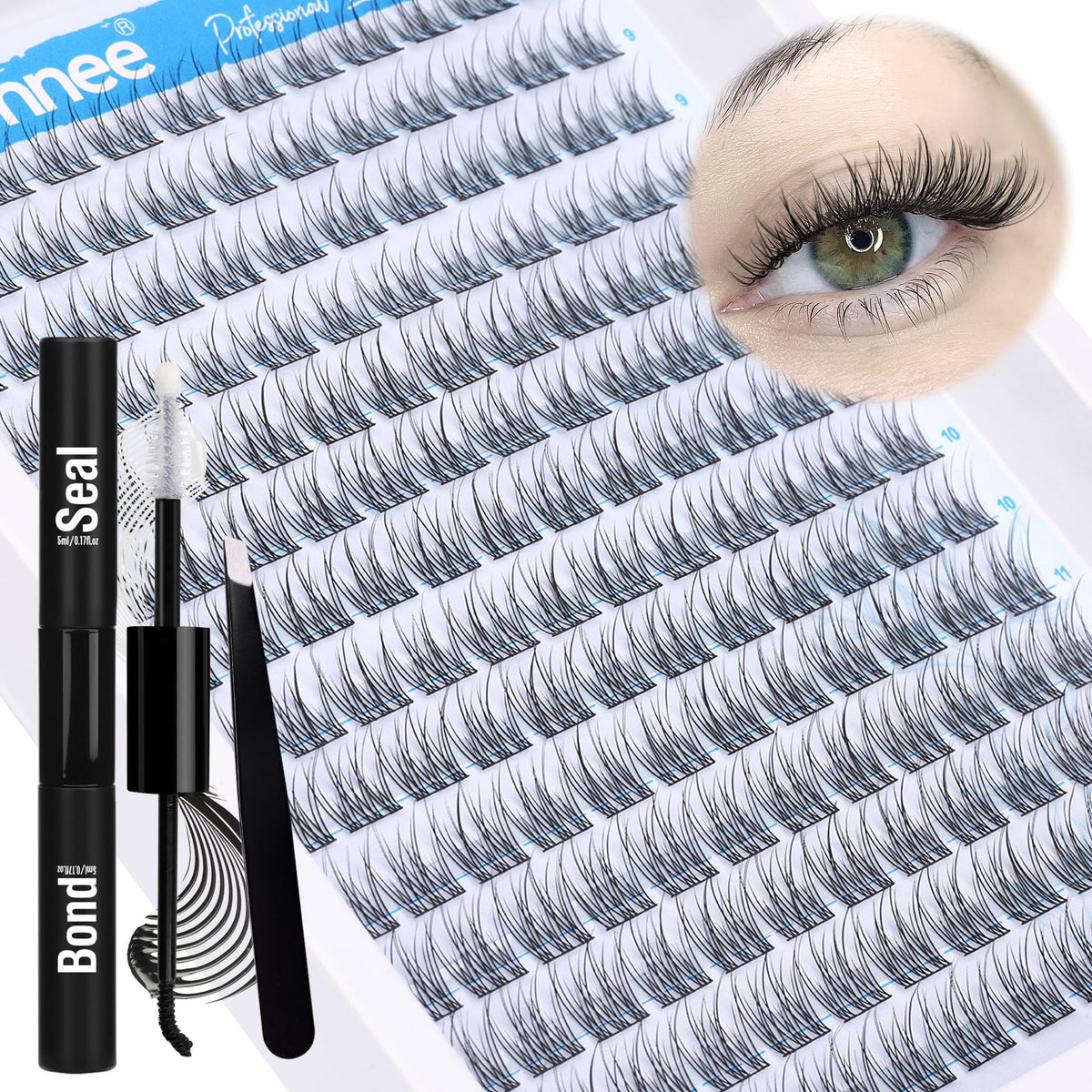 Mavphnee lash extension tools with lashes and adhesive