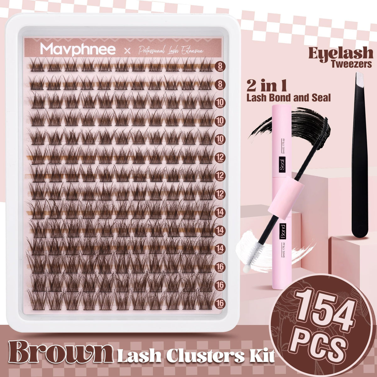Mavphnee lash tweezers included in the kit