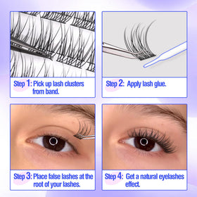 Mavphnee Natural Cluster Lashes in use on model
