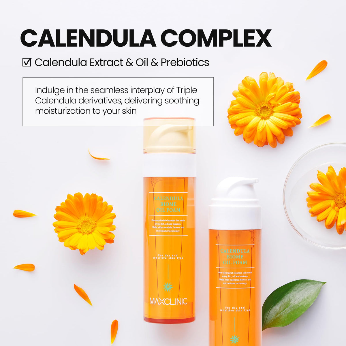 MAXCLINIC K Beauty Calendula Biome Oil To Foam Cleanser lifestyle use