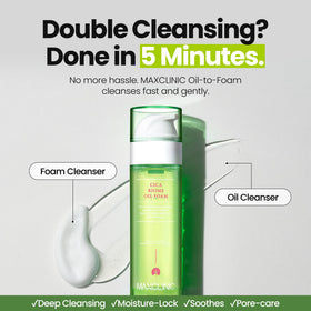 MAXCLINIC K Beauty Cica Biome Oil To Foam Cleanser bottle side view