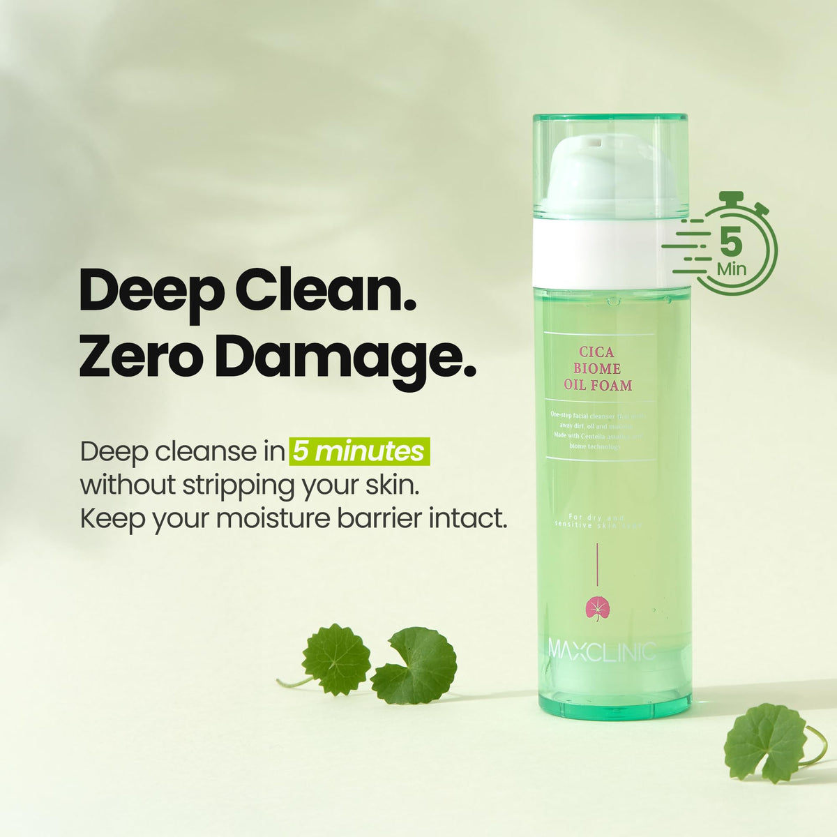 MAXCLINIC K Beauty Cica Biome Oil To Foam Cleanser packaging details