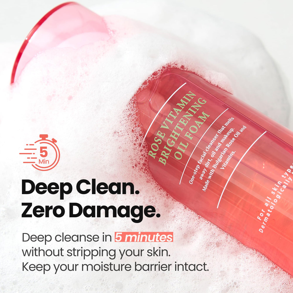 MAXCLINIC Rose Vitamin Oil To Foam Cleanser texture on hand