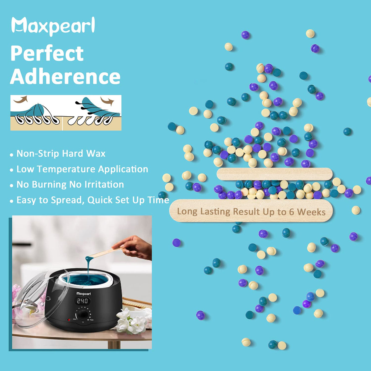 Maxpearl Digital Waxing Kit packaging and accessories