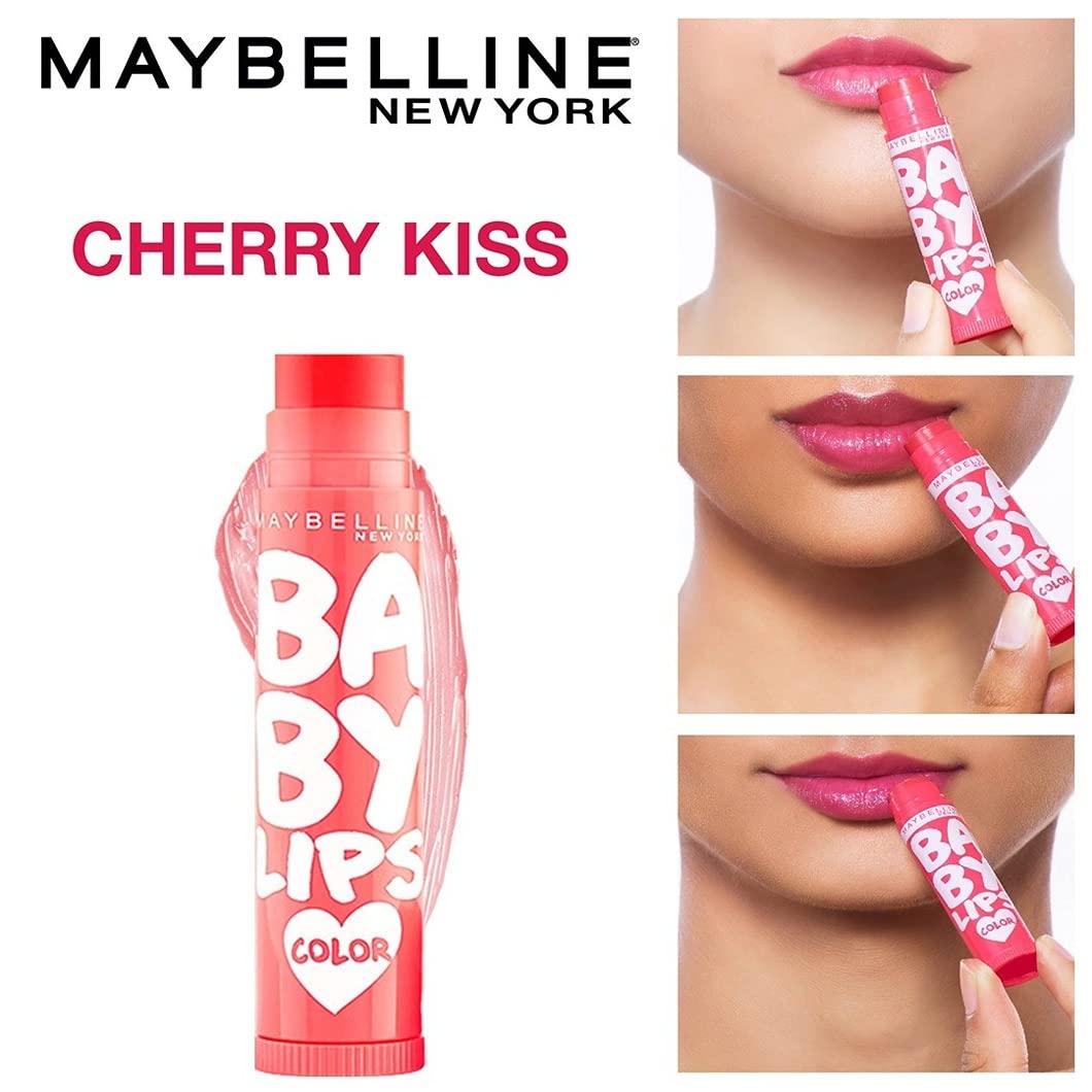 MAYBELLINE Baby Lips Color Lip Balm Cherry Kiss swatch on skin