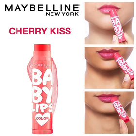 MAYBELLINE Baby Lips Color Lip Balm Cherry Kiss swatch on skin