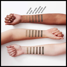 MAYBELLINE Brow Extensions Fiber Pomade Crayon in use during makeup application