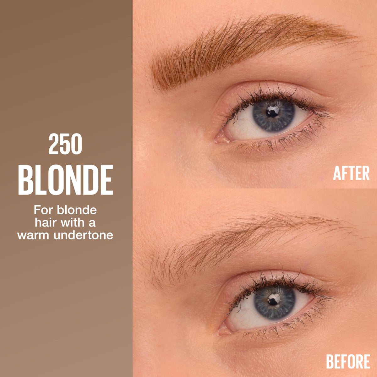 MAYBELLINE Brow Inserts Eyebrow Gel side view showing tinted gel