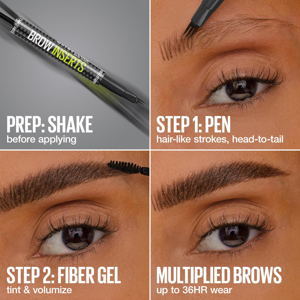 MAYBELLINE Brow Inserts tinted brow gel applicator