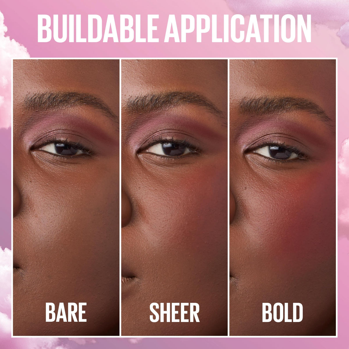 MAYBELLINE Cloudtopia Blush Mousse Moonlit Rose on lips