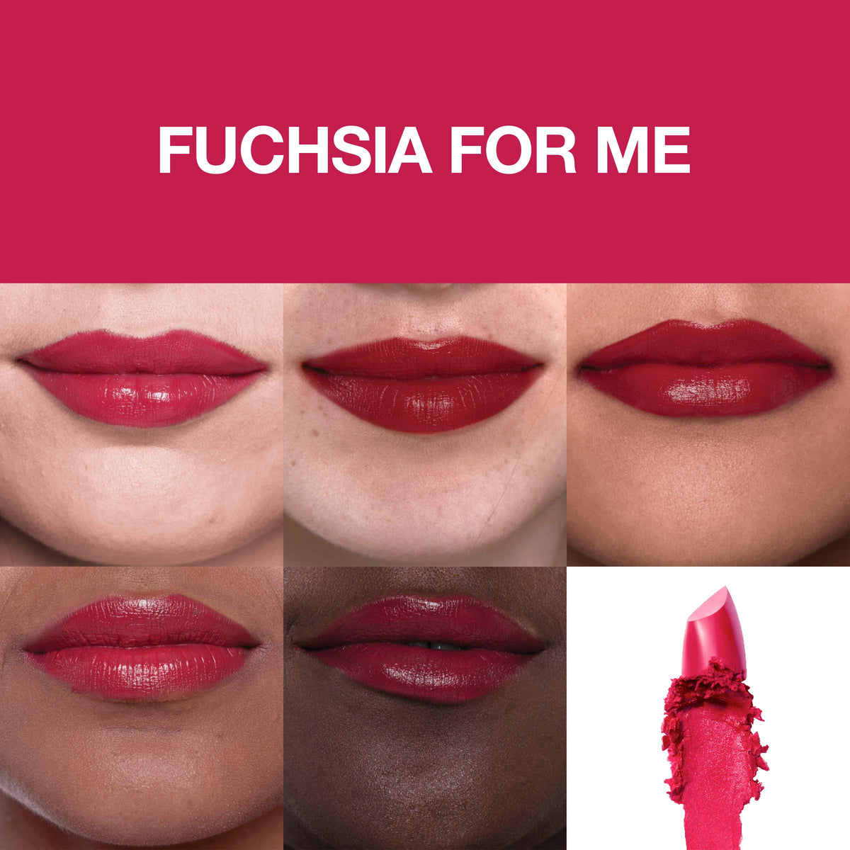 MAYBELLINE Color Sensational Lipstick Fuchsia For Me on lips