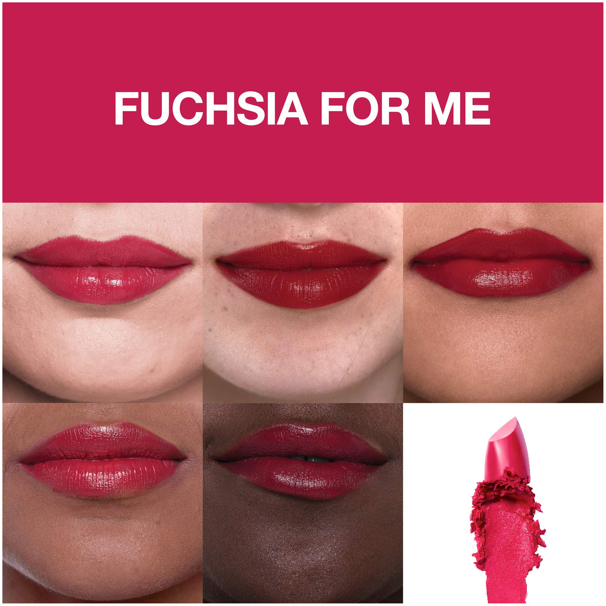 MAYBELLINE Color Sensational Lipstick Fuchsia For Me swatch on skin