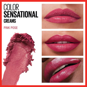 MAYBELLINE Color Sensational Lipstick Pink Pose swatch on skin
