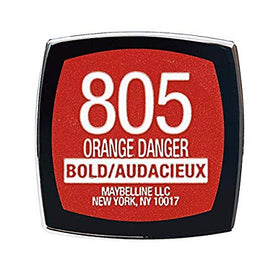 MAYBELLINE Color Sensational Matte Lipstick Orange Danger applied on lips