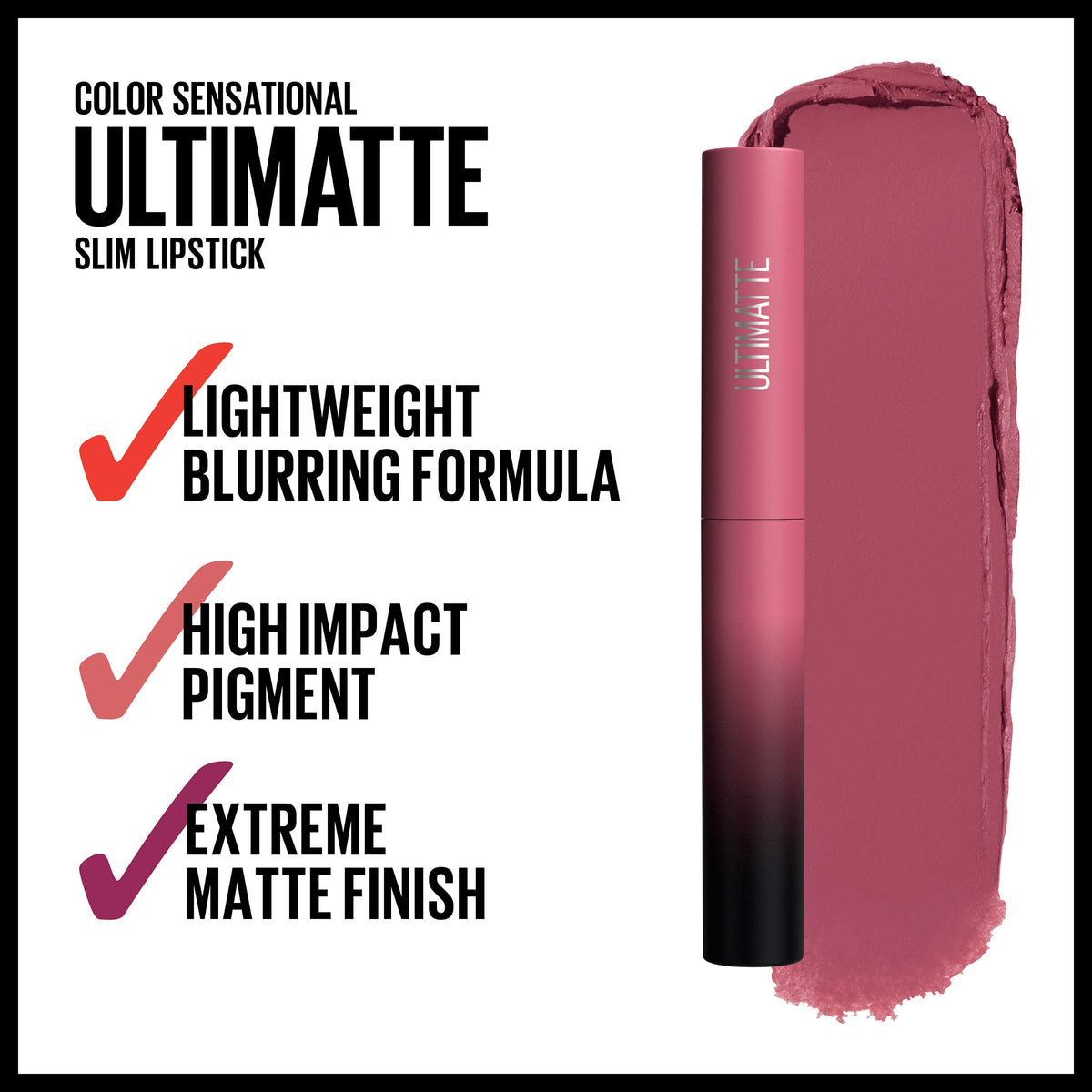 MAYBELLINE Color Sensational Ultimatte Matte Lipstick close-up of bullet