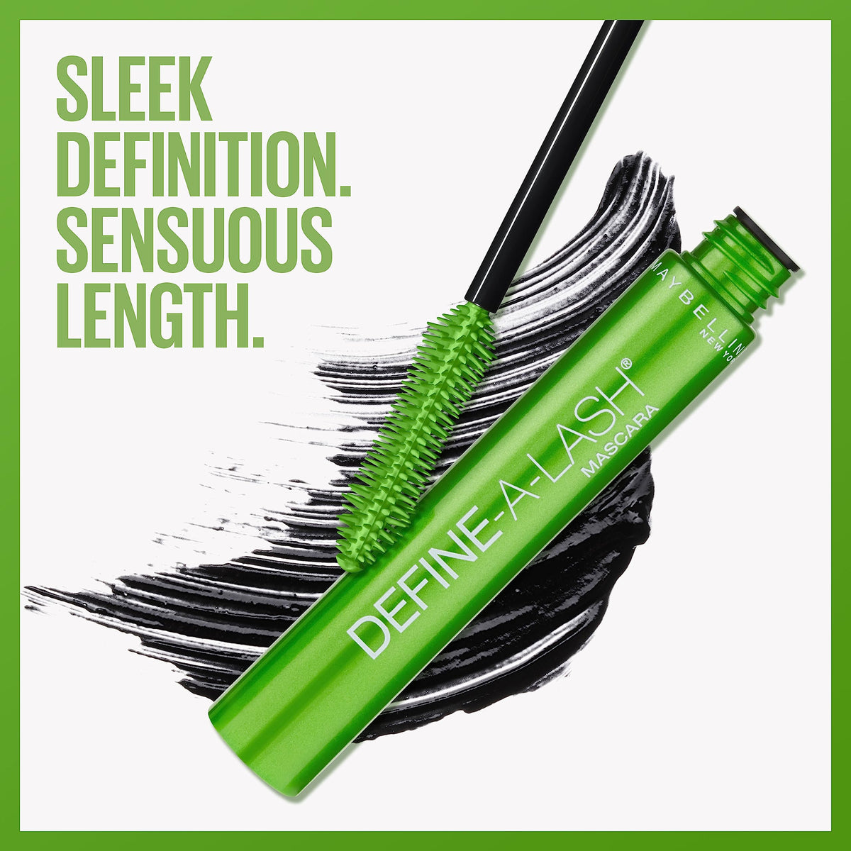 MAYBELLINE Define-A-Lash Lengthening Mascara Very Black on a vanity
