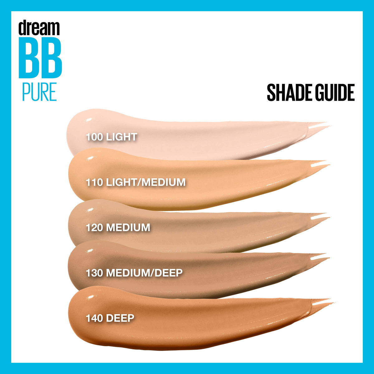 MAYBELLINE Dream Pure BB Cream Deep with makeup tools