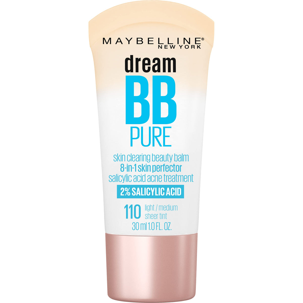 MAYBELLINE Dream Pure BB Cream front view with 2% salicylic acid