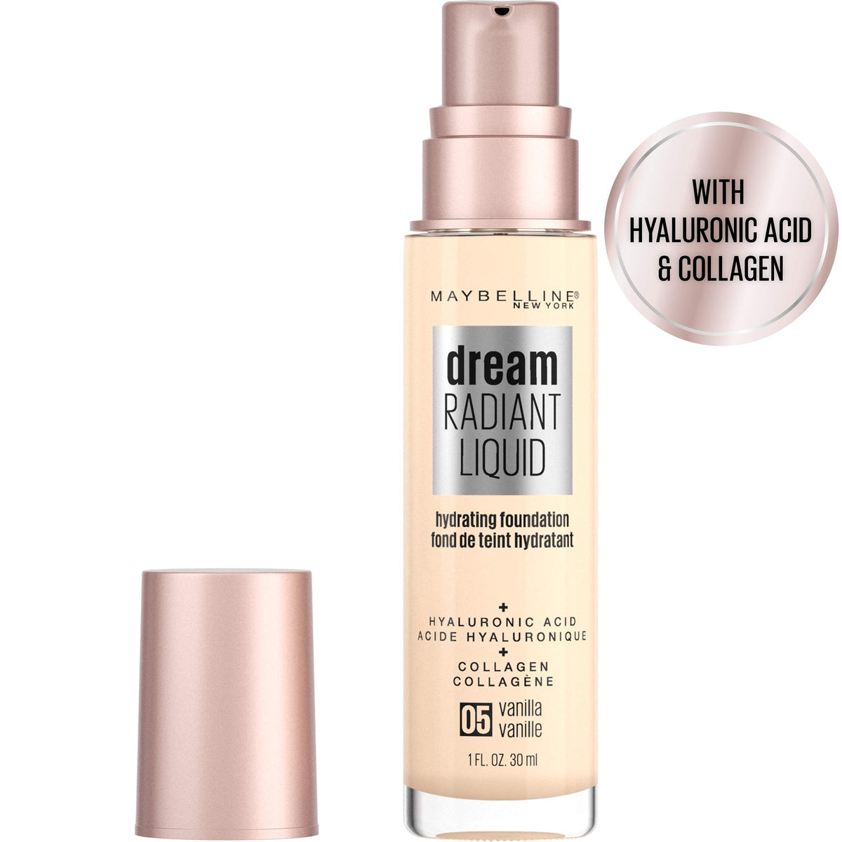 MAYBELLINE Dream Radiant Liquid Foundation 1 Fl Oz Vanilla back view