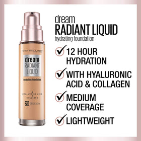 MAYBELLINE Dream Radiant Liquid Foundation on makeup table