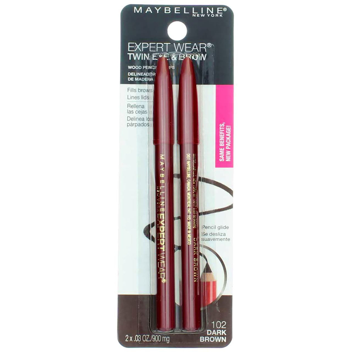 MAYBELLINE Expert Eyes Twin Brow & Eye Pencil Dark Brown back view