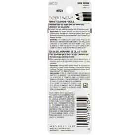 MAYBELLINE Expert Eyes Twin Brow & Eye Pencil Dark Brown swatch