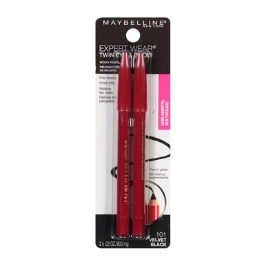 MAYBELLINE Expert Wear Twin Brow and Eye Pencils 101 Velvet Black in hand
