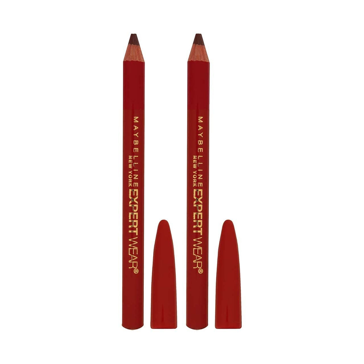 MAYBELLINE Expert Wear Twin Brow & Eye Liner Pencils Dark Brown application on skin