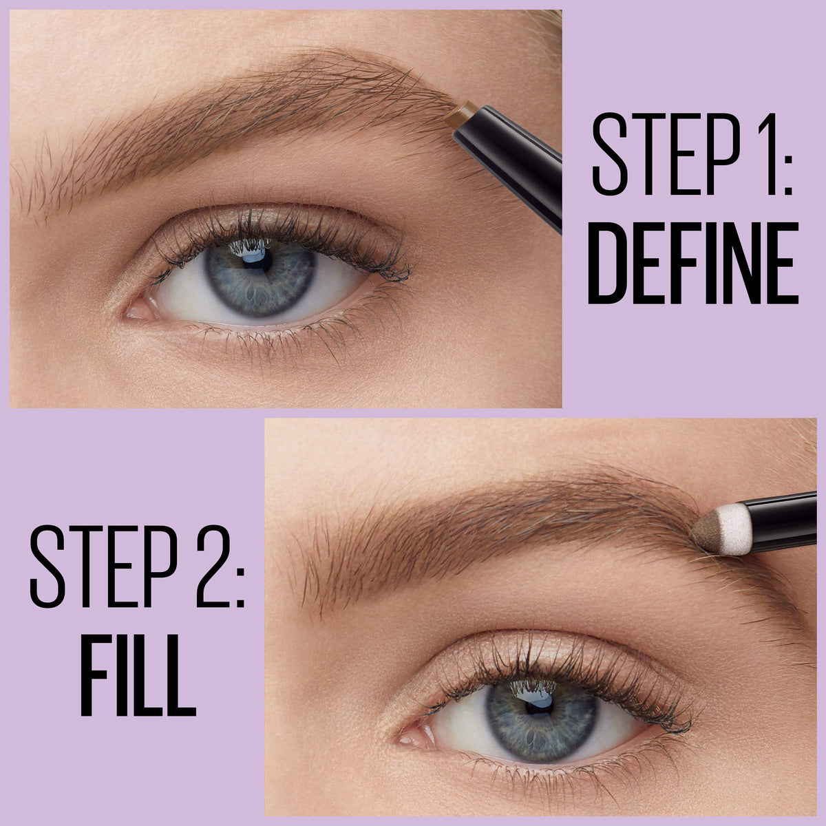 MAYBELLINE Express Brow 2-in-1 Pencil and Powder, Black Brown packaging