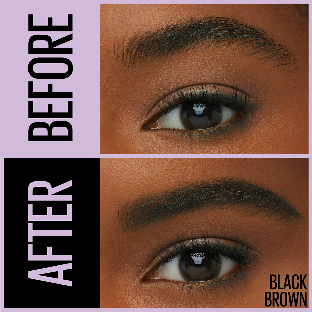MAYBELLINE Express Brow 2-in-1 Pencil and Powder, Black Brown swatch on skin