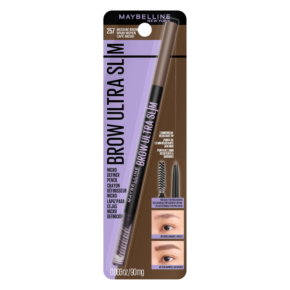 MAYBELLINE Express Brow Ultra Slim Pencil in Medium Brown front view
