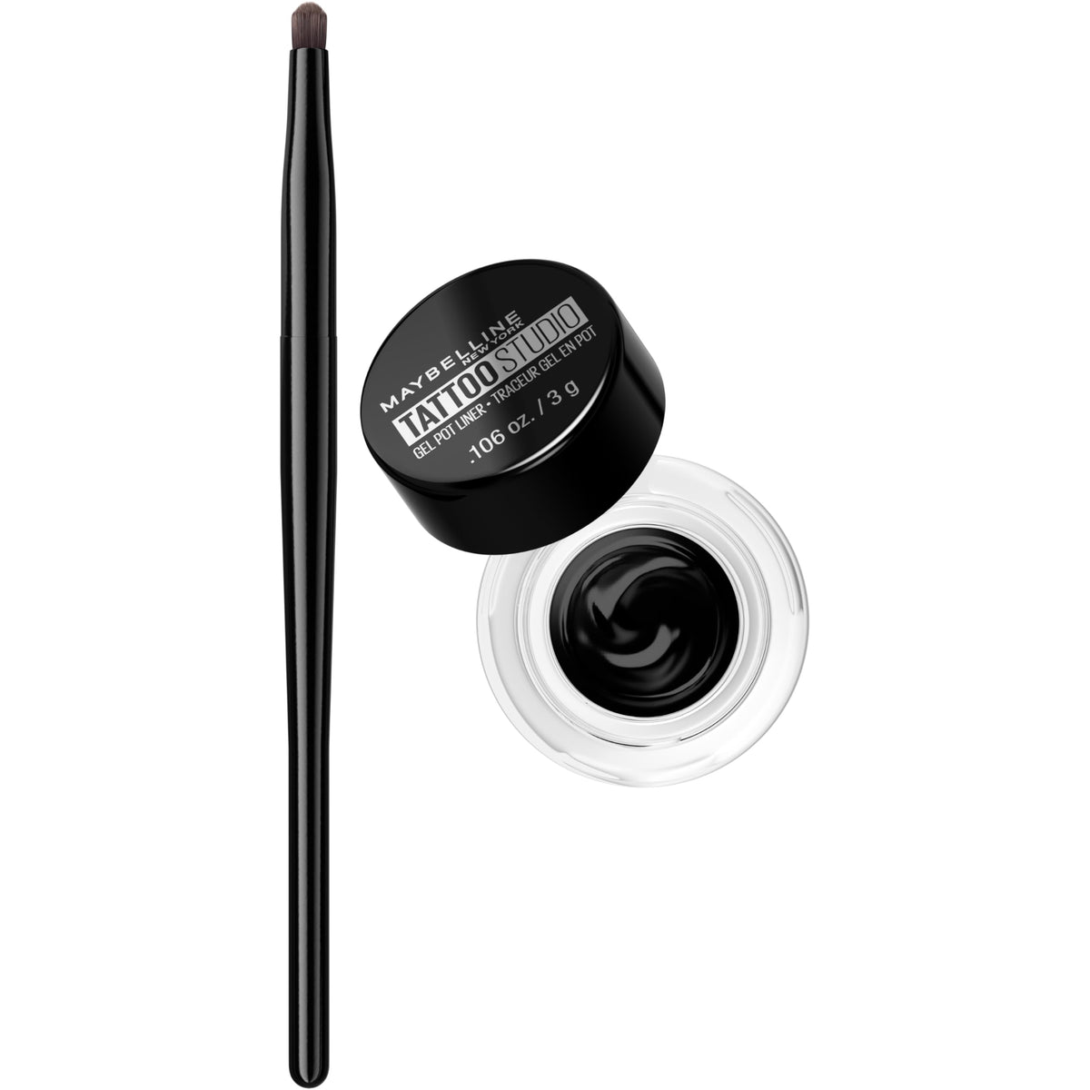 MAYBELLINE Eyestudio Lasting Drama Gel Eyeliner black model front view