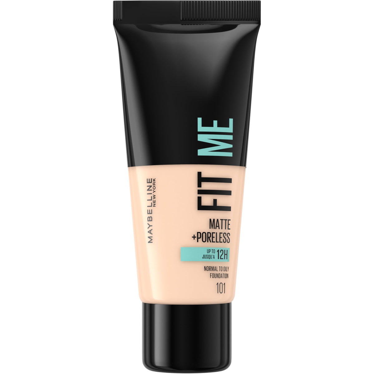 MAYBELLINE Fit Me Foundation 30ml with applicator on a makeup table