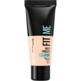 MAYBELLINE Fit Me Foundation 30ml with applicator on a makeup table