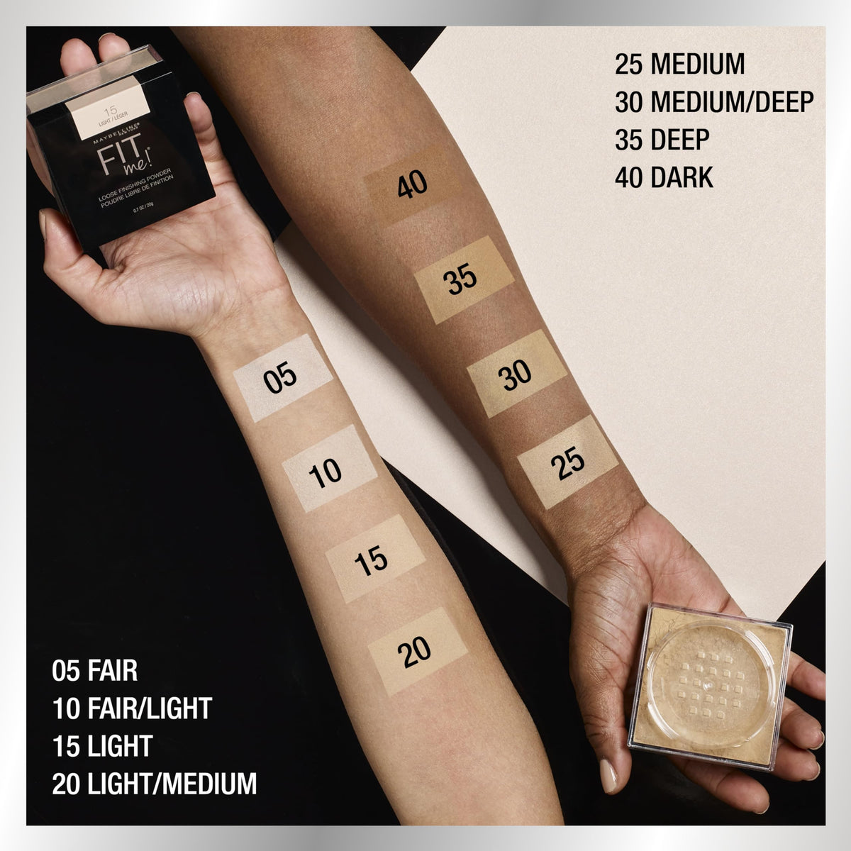 MAYBELLINE Fit Me Loose Setting Powder Fair Light application with brush