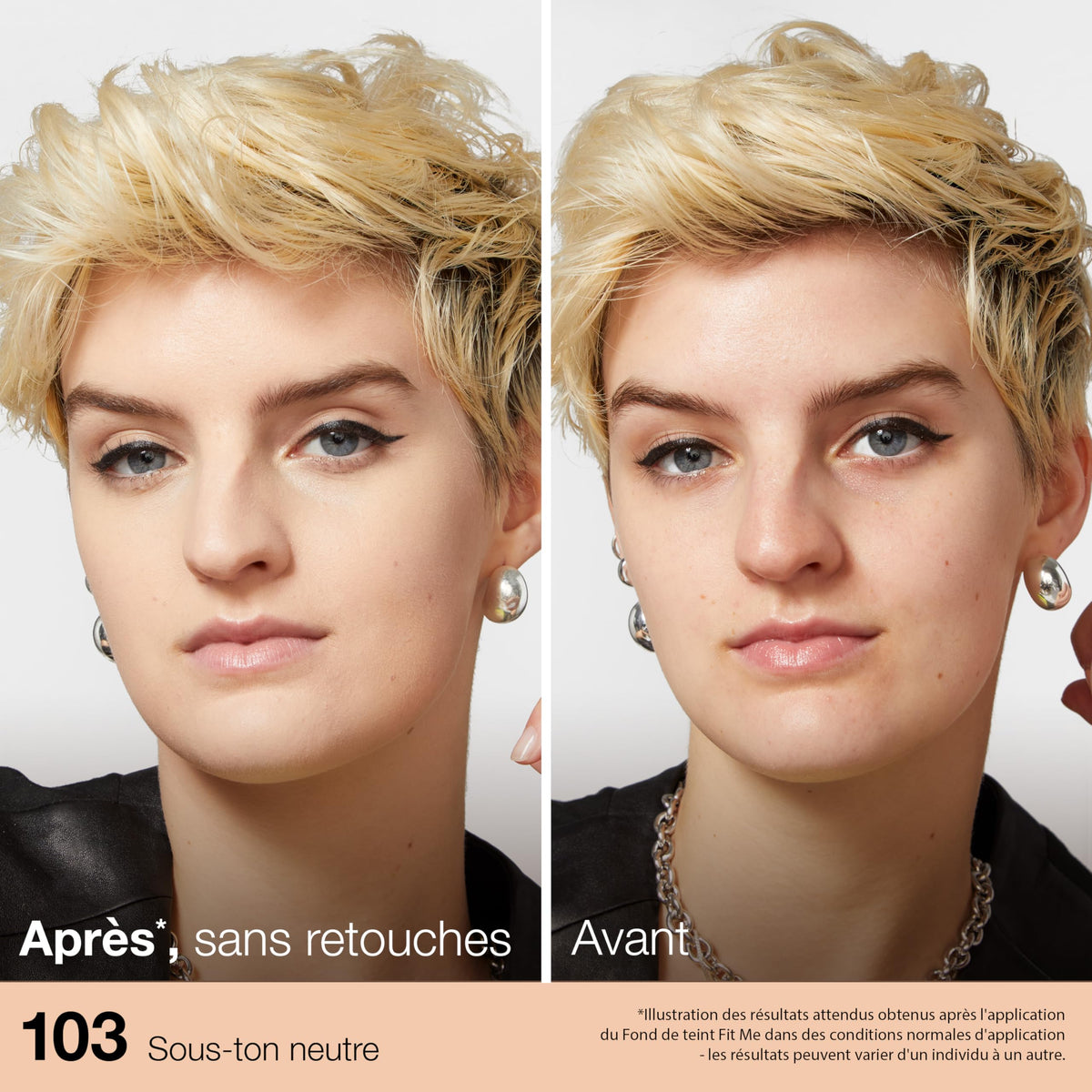 MAYBELLINE Fit Me Matte & Poreless Foundation 104 Soft Ivory texture on skin
