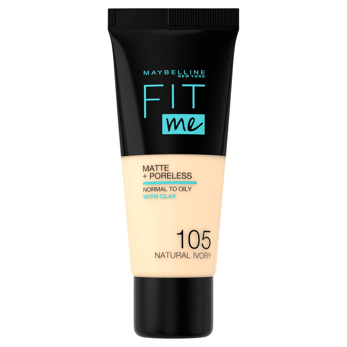 MAYBELLINE Fit Me Matte & Poreless Foundation 105 Natural Ivory front view