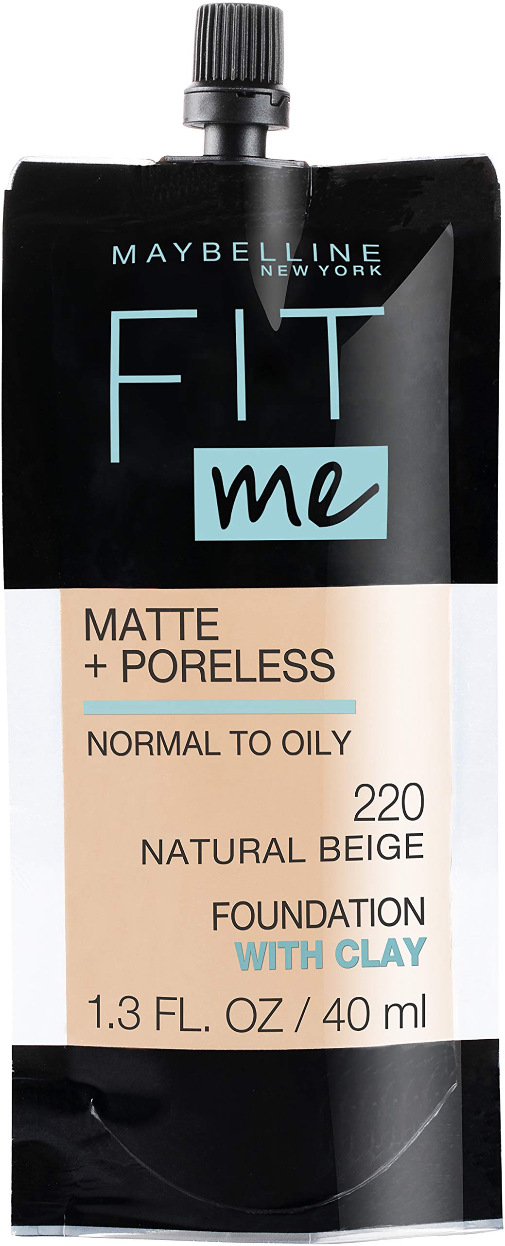 MAYBELLINE Fit Me Matte + Poreless Foundation 220 Natural Beige front view