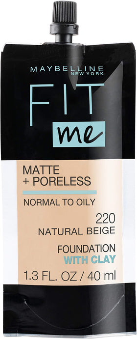 MAYBELLINE Fit Me Matte + Poreless Foundation 220 Natural Beige front view