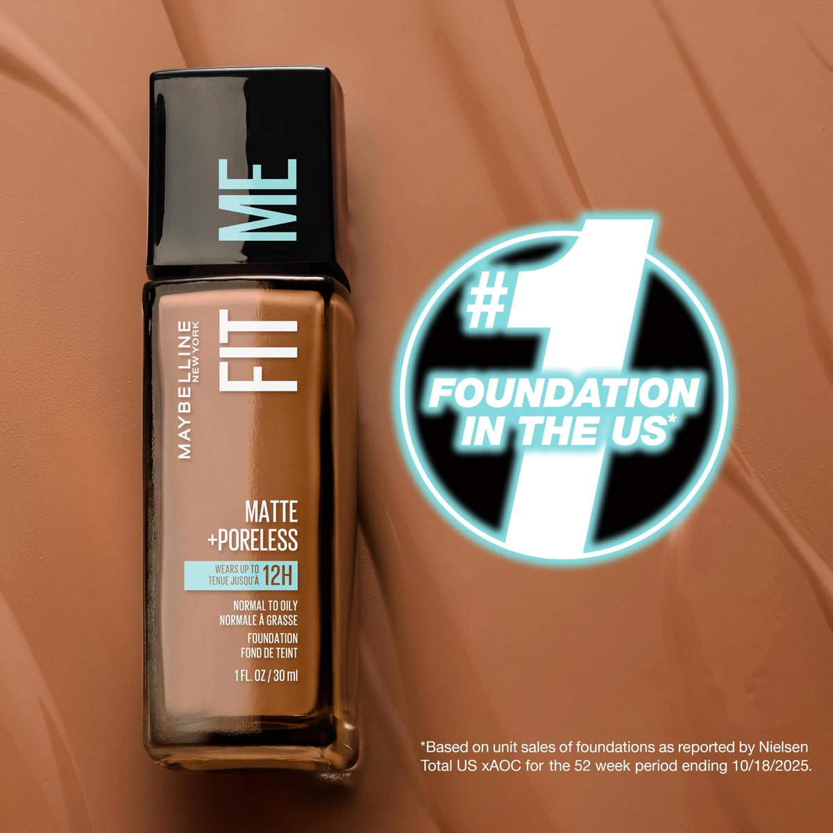 MAYBELLINE Fit Me Matte + Poreless Foundation Toffee texture close-up
