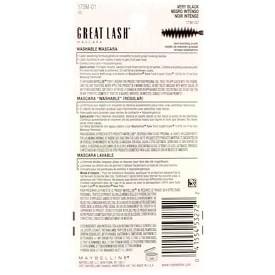 MAYBELLINE Great Lash Mascara Very Black with lashes