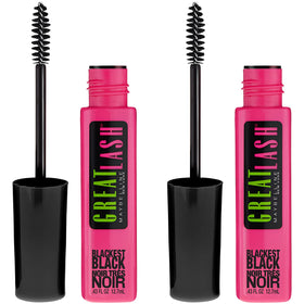 MAYBELLINE Great Lash Washable Mascara pack of 2 in Blackest Black
