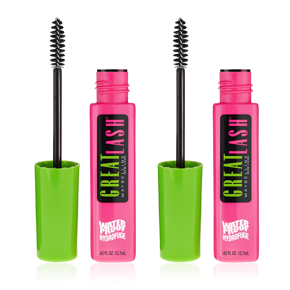 MAYBELLINE Great Lash Waterproof Mascara front view, pack of 2