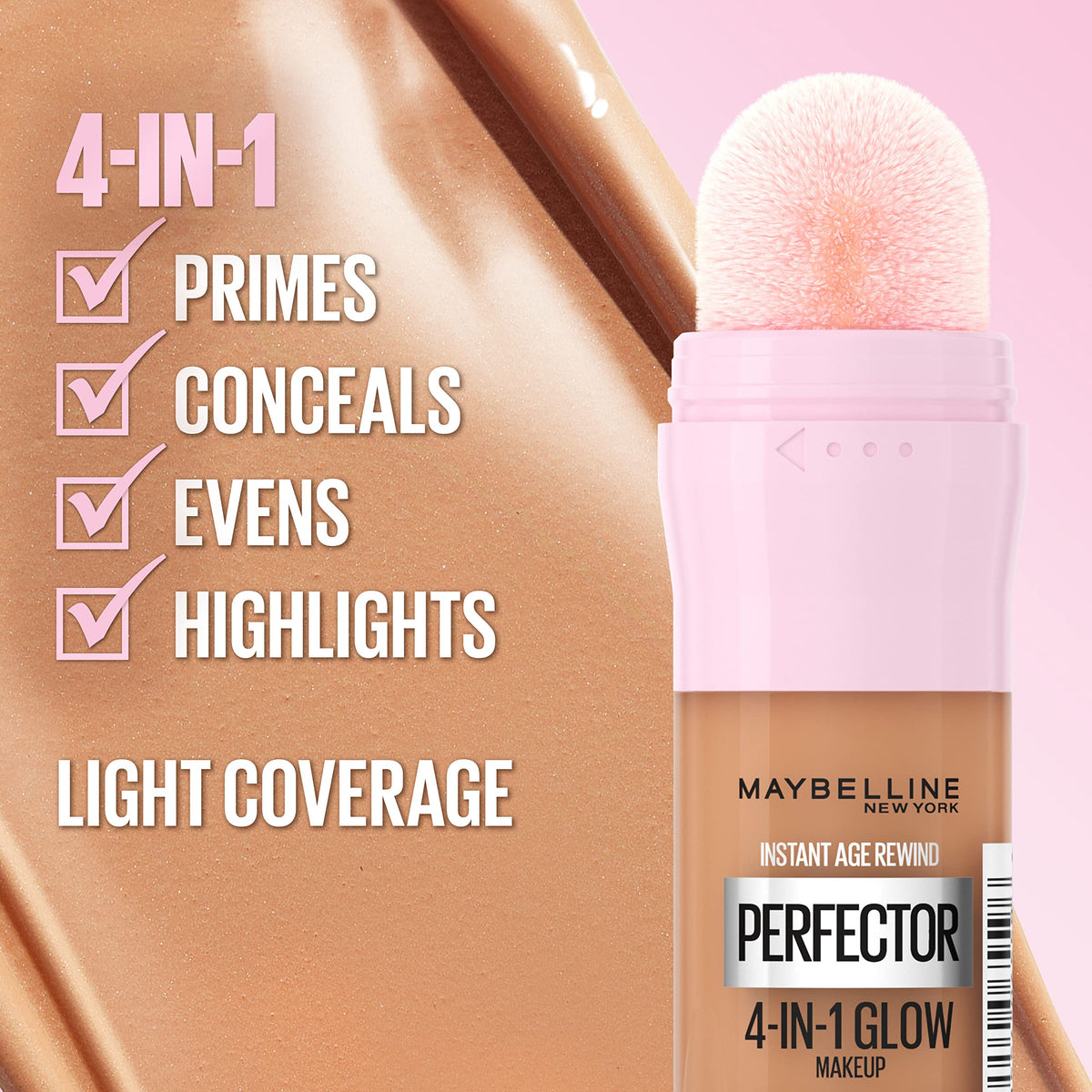 MAYBELLINE Instant Age Rewind 4-In-1 Glow Makeup texture on skin