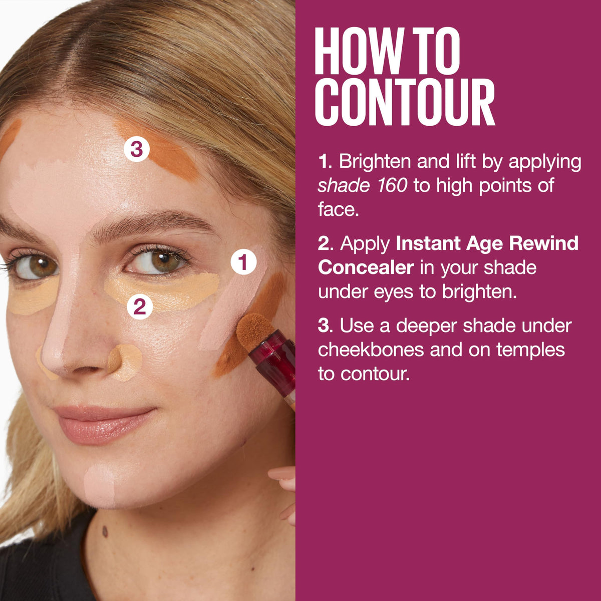 MAYBELLINE Instant Age Rewind Concealer 175 applied under eyes