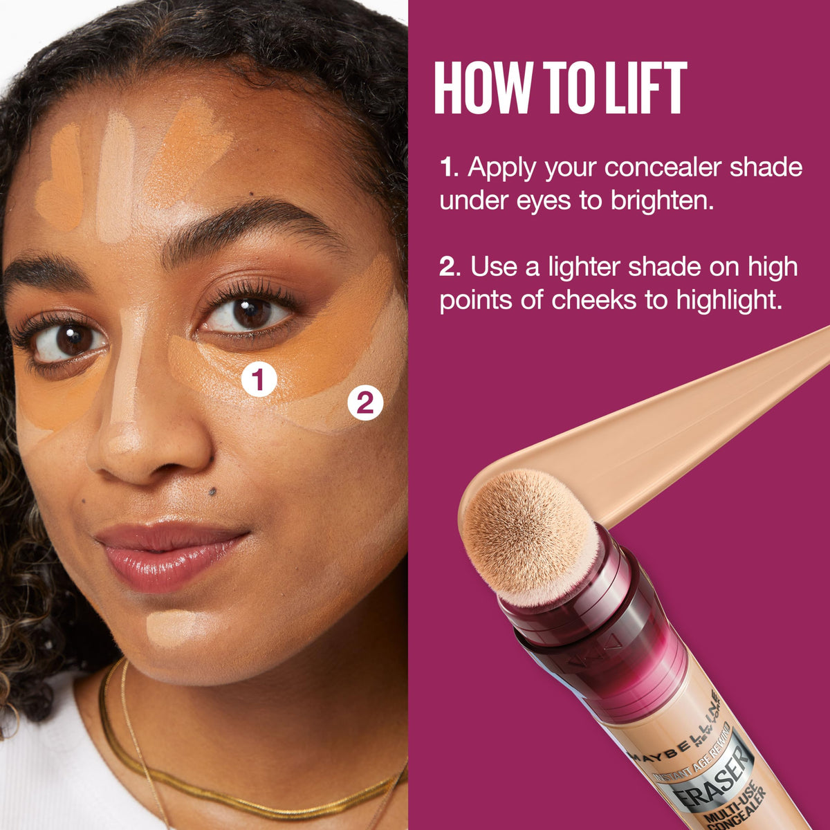 MAYBELLINE Instant Age Rewind Concealer in makeup application setting