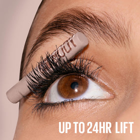 Maybelline Lash Sensational Body Mascara in use during makeup application