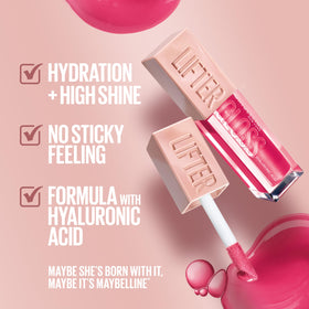 MAYBELLINE Lifter Gloss in Heat, swatch on skin