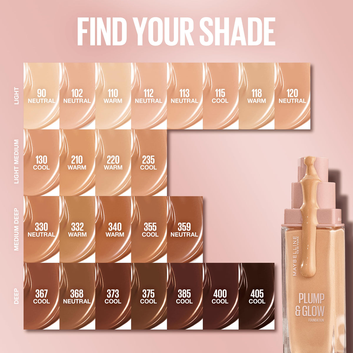 MAYBELLINE Lifter Plump & Glow Foundation 110 applicator close-up