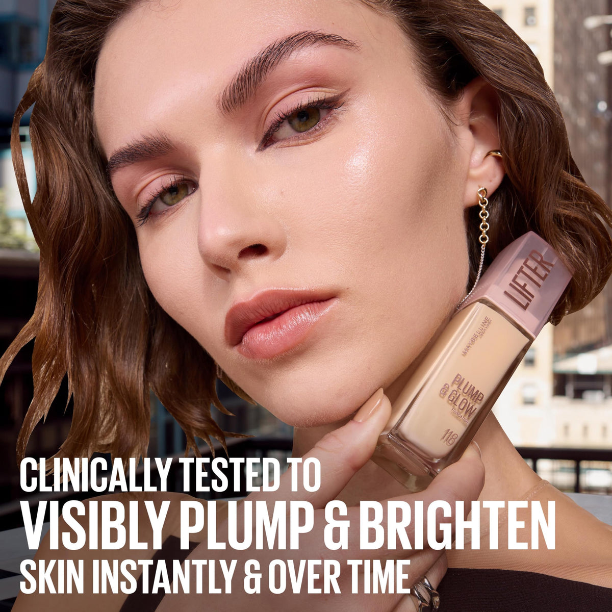 MAYBELLINE Lifter Plump & Glow Foundation 110 shade range display